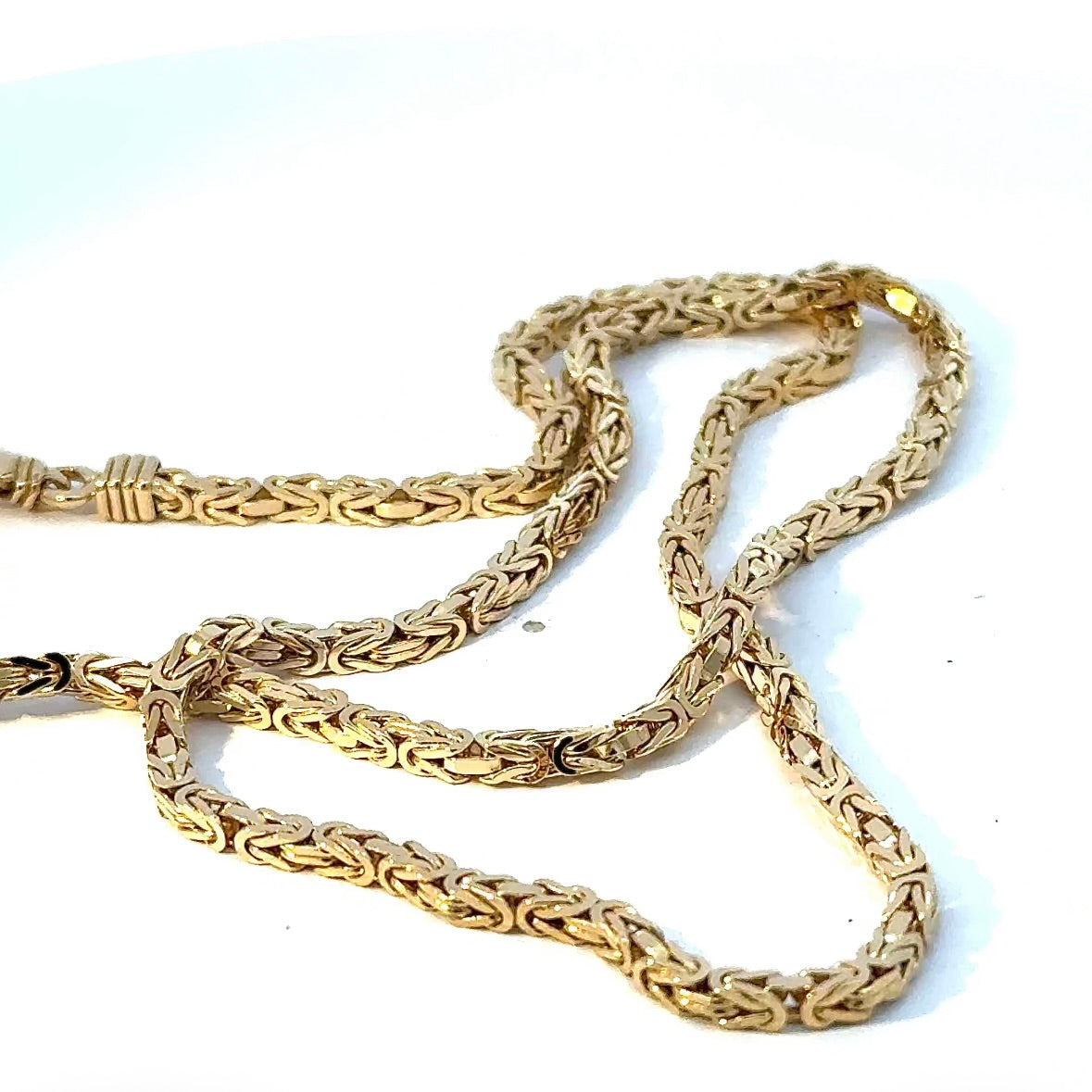 Massive Königskette in 14 Karat Gelbgold mit Karabiner