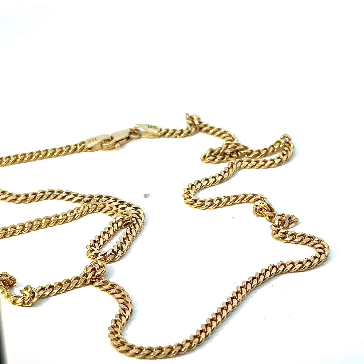 Elegante Panzerkette in 14 Karat Gelbgold mit Karabinerverschluss