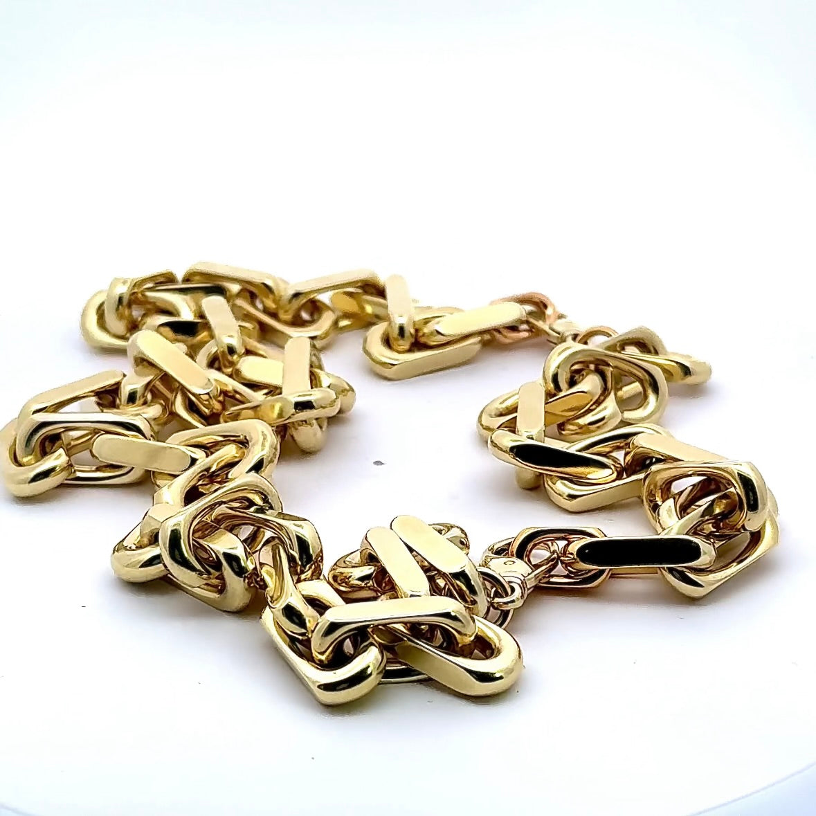 Diamantierte Ankerkette mit Armband in 14 Karat Gelbgold - über 500 Gramm Gold (PREIS AUF ANFRAGE)
