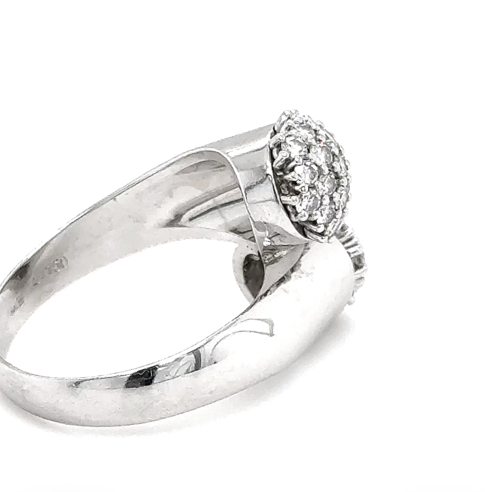 Zeitloser Toi et Moi Ring in 18 Karat Weißgold mit feinen Brillanten