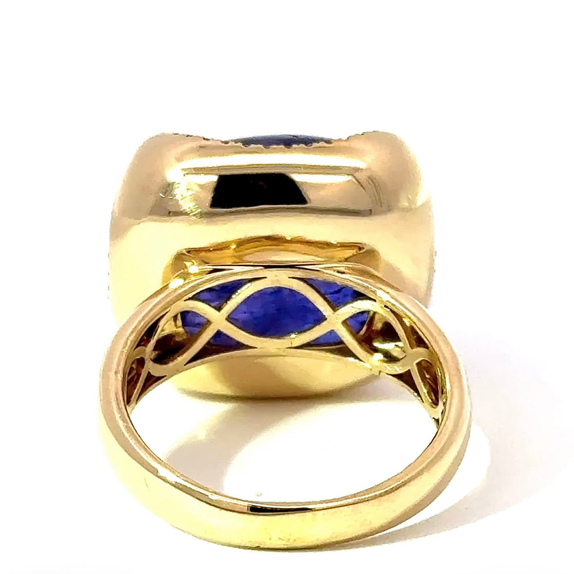 Beeindruckender Ring in 14 Karat Gelbgold mit feinen Tansanit & Brillanten