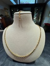 Massive Diamantierte Ankerkette in 14 Karat Gelbgold mit Verlängerungskette