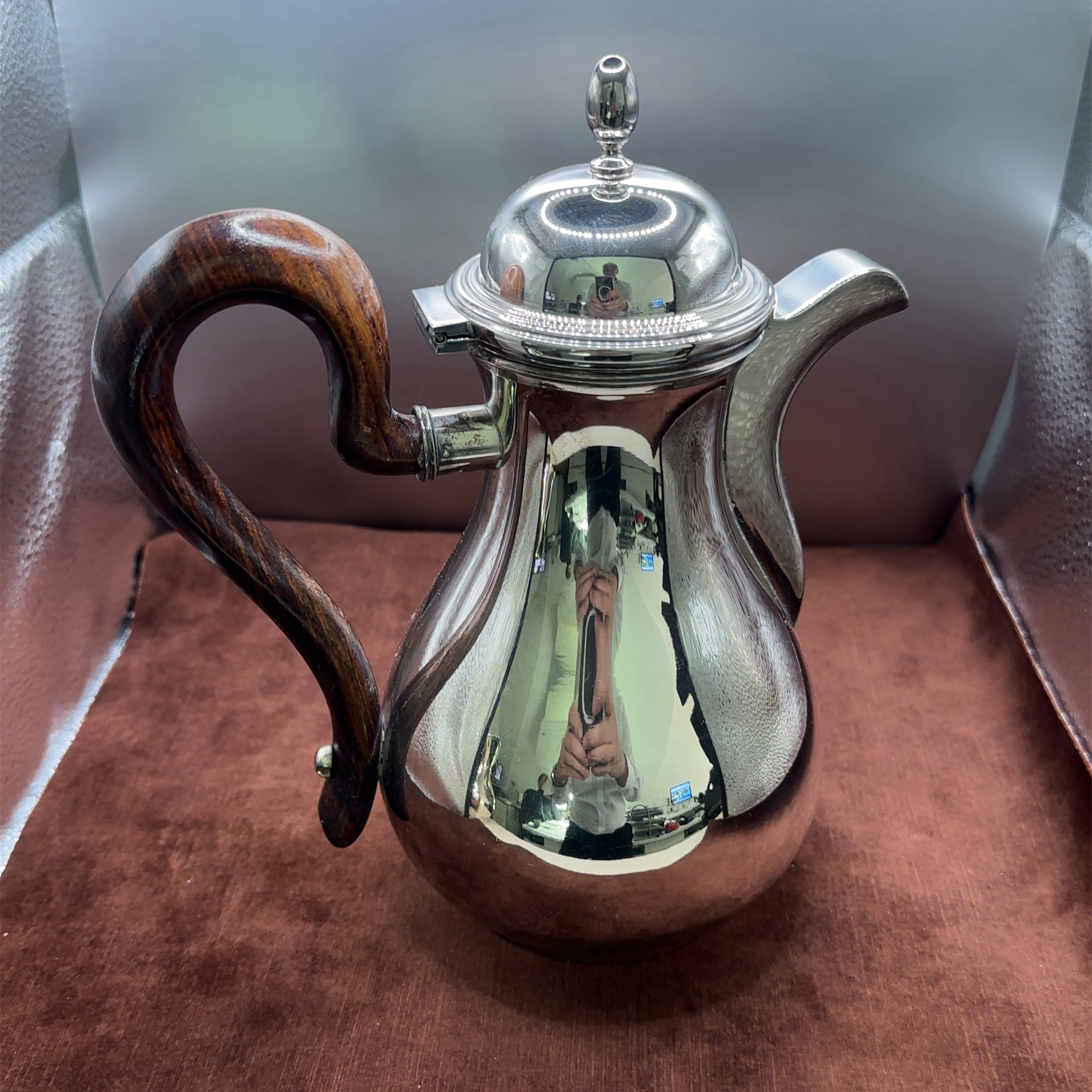 Elegantes italienisches Silber Service aus den 1940er Jahren in 800er Silber mit edlen Holzgriffen