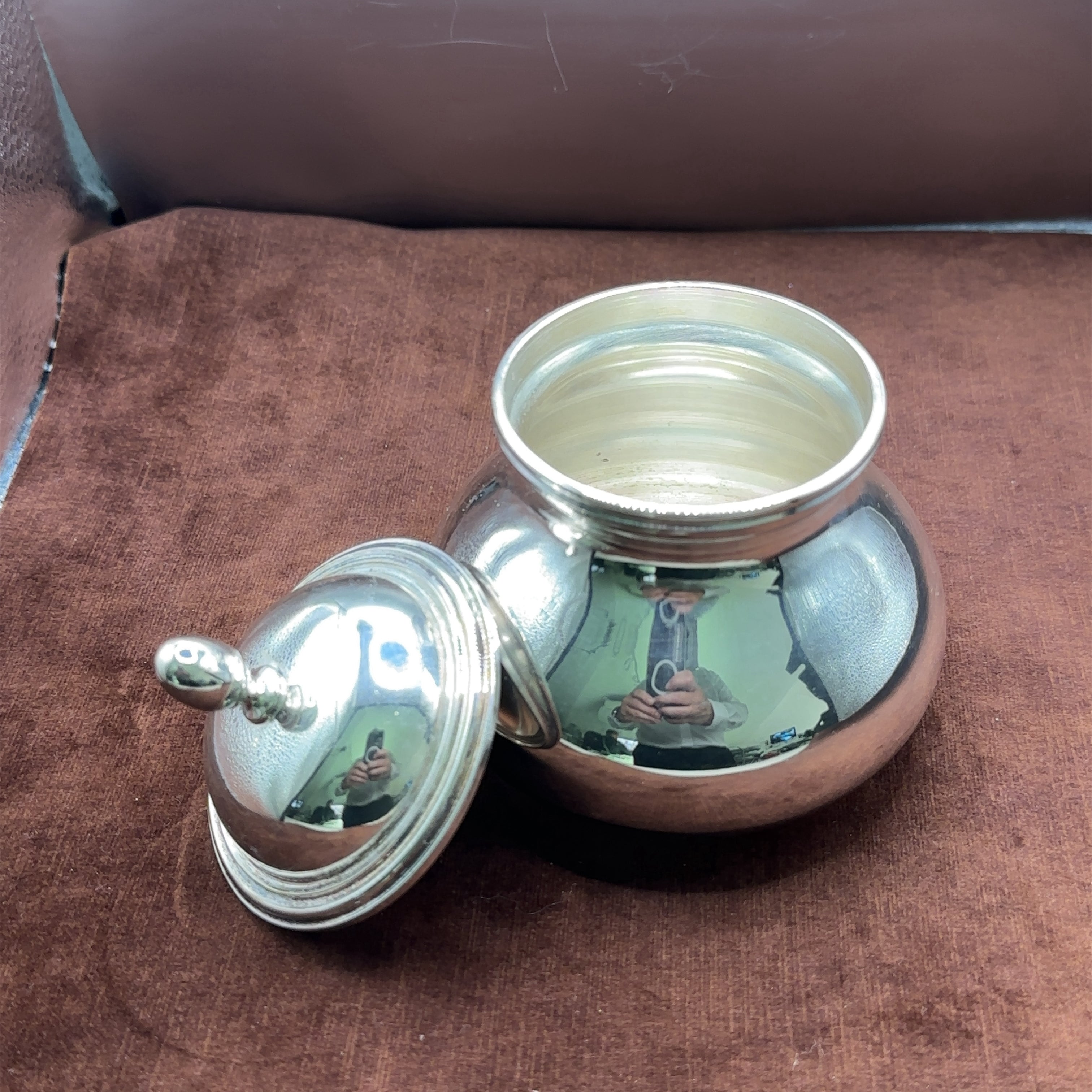 Elegantes italienisches Silber Service aus den 1940er Jahren in 800er Silber mit edlen Holzgriffen