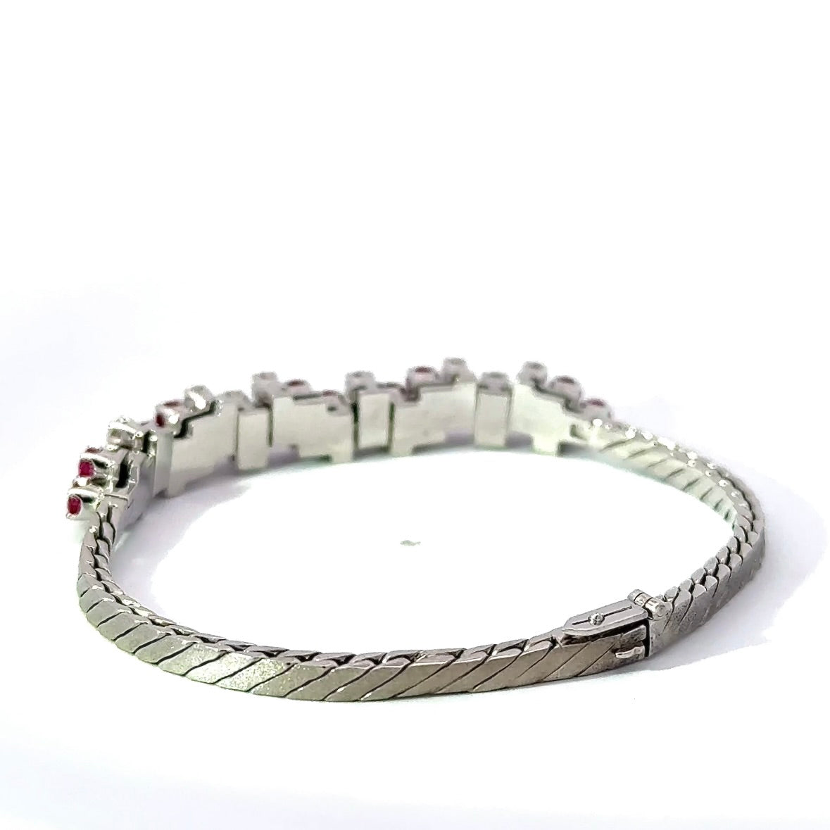 Hochwertiges Armband in 18 Karat Weißgold mit Rubinen & Brillanten