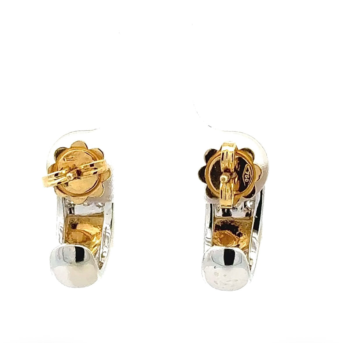 Fancy earrings in 18k yellow and white gold with brilliant-cut diamonds