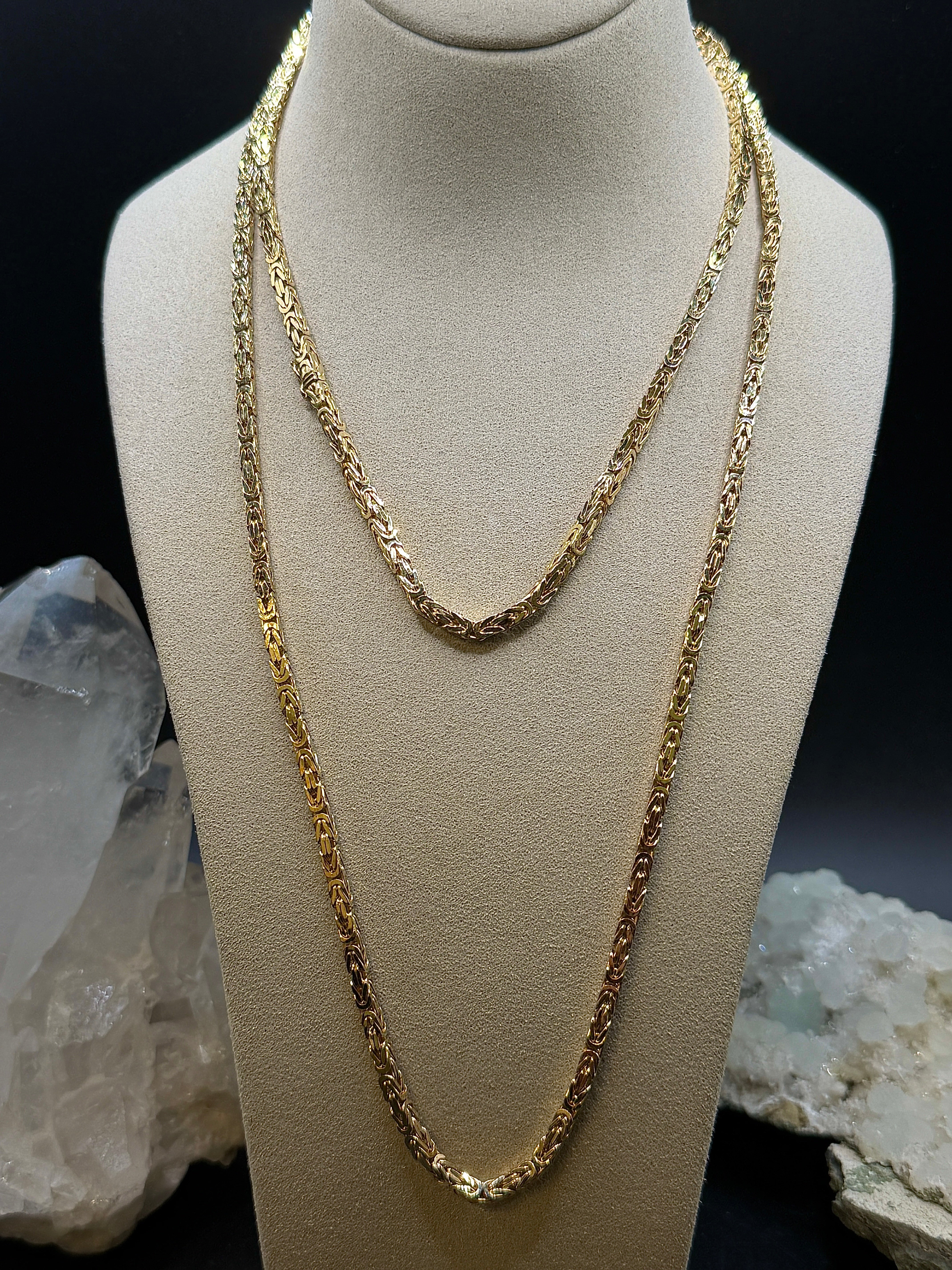 High-quality foxtail chain in 14k (585) yellow gold with box clasp