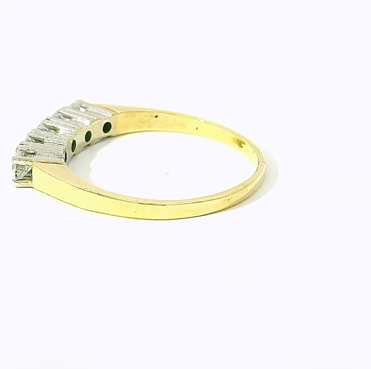 Halbmemory Ring in 14 Karat Gelb- & Weißgold mit Brillanten