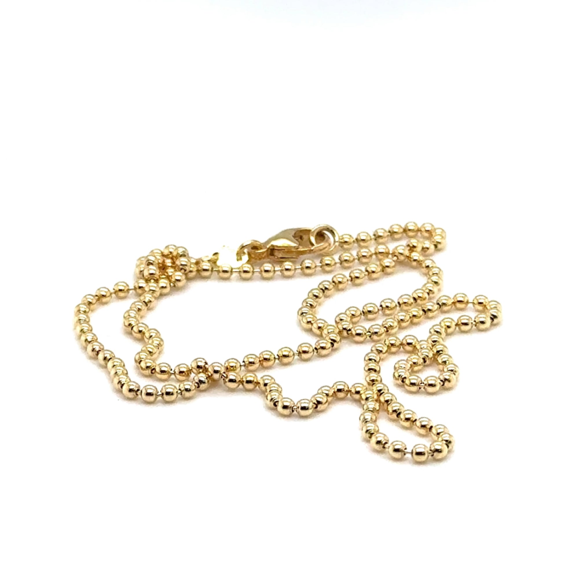 Edle Kugelkette in 14 Karat Gelbgold mit Karabiner