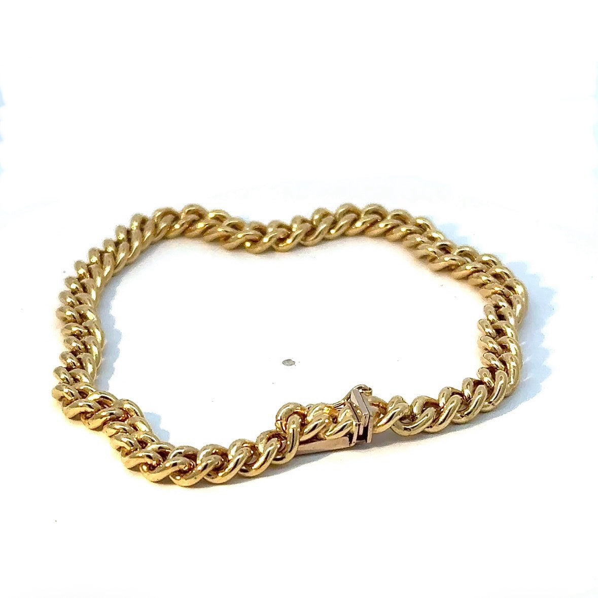 Hochwertiges Rundpanzer-Armband in 18 Karat Gelbgold
