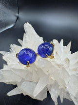 Beeindruckende Ohrringe in 18 Karat Gelbgold mit feinen Tansaniten & Brillanten