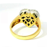 Hochwertiger Herz-Ring in 18 Karat Gelb- & Weißgold mit Brillanten