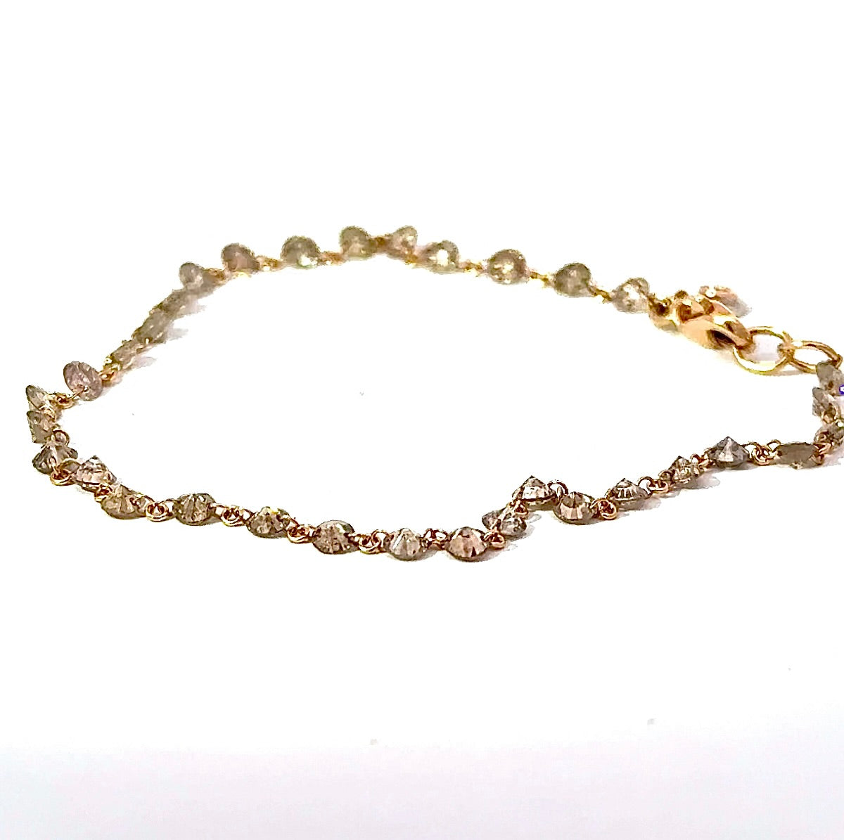 Spectacular Crivelli bracelet in 18K rose gold with 3.30 carats of fancy brilliant-cut diamonds