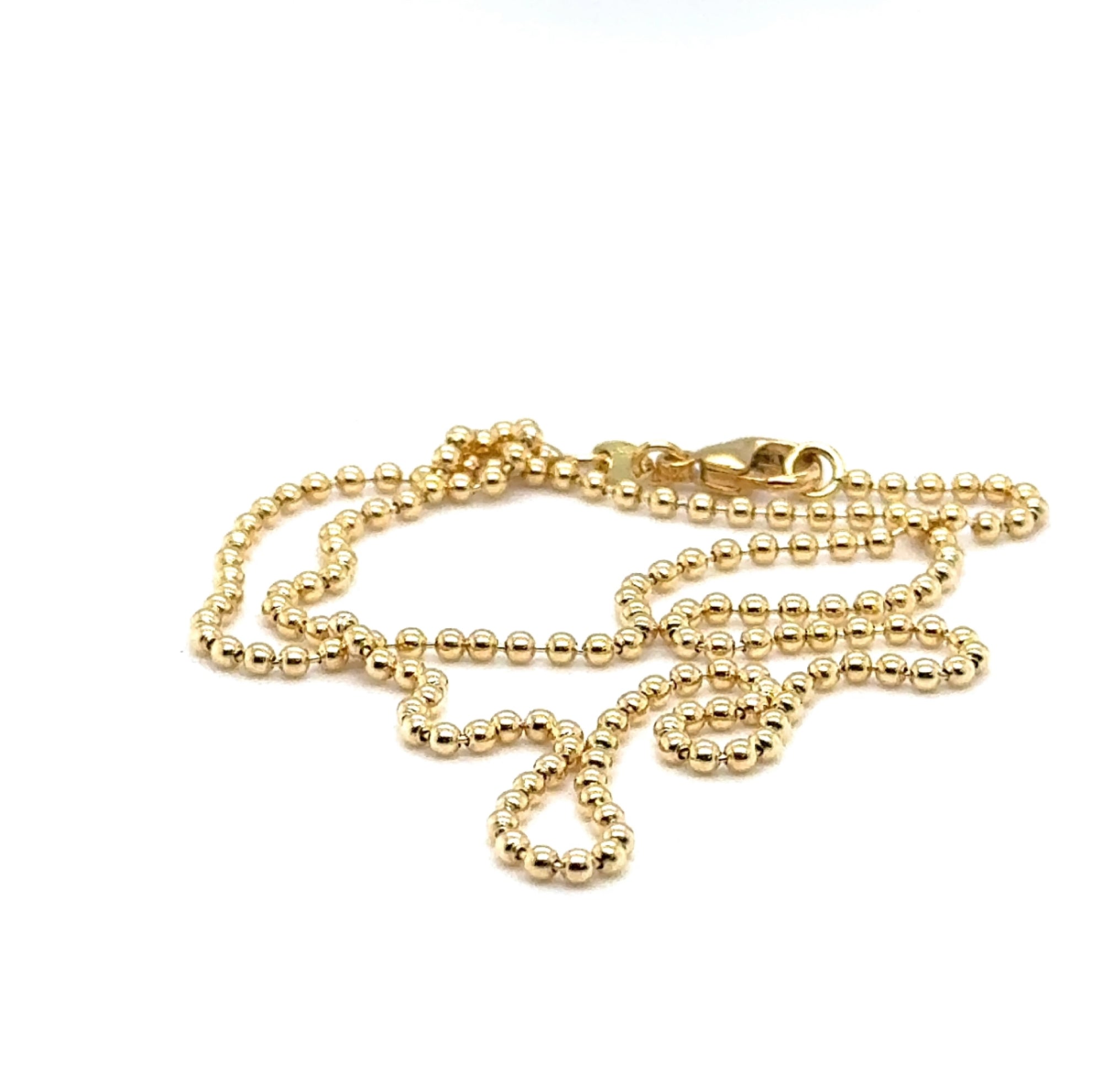 Edle Kugelkette in 14 Karat Gelbgold mit Karabiner