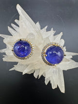 Beeindruckende Ohrringe in 18 Karat Gelbgold mit feinen Tansaniten & Brillanten