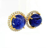 Beeindruckende Ohrringe in 18 Karat Gelbgold mit feinen Tansaniten & Brillanten