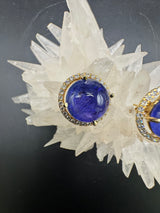 Beeindruckende Ohrringe in 18 Karat Gelbgold mit feinen Tansaniten & Brillanten