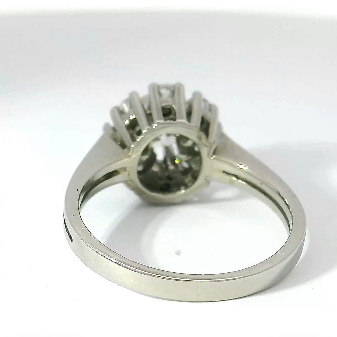 Zeitloser Entourage-Ring in 14 Karat Weißgold mit lebhaften Brillanten