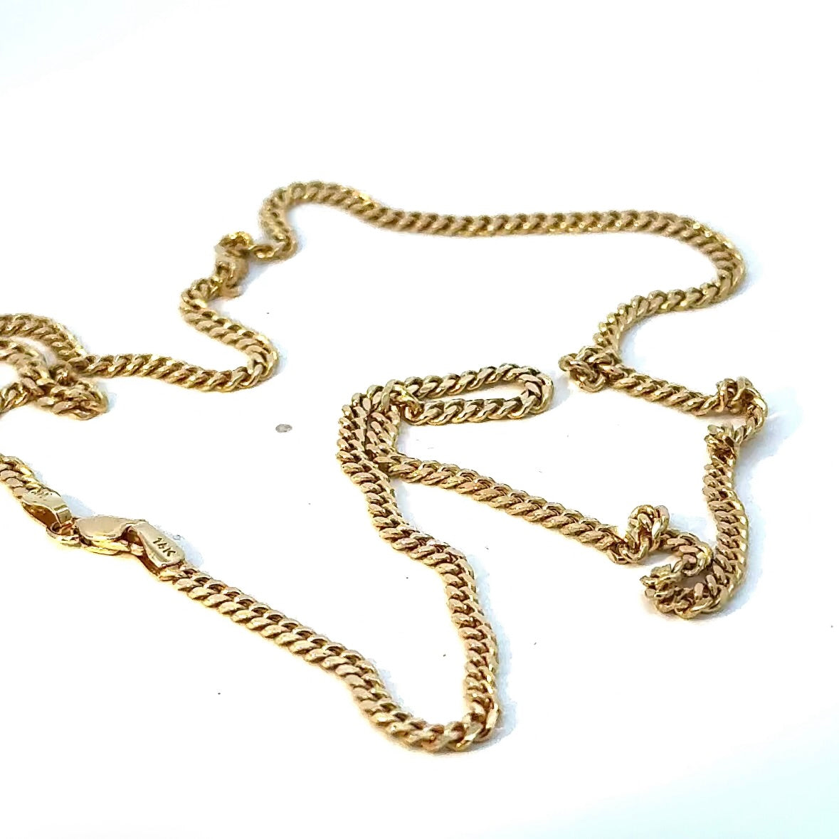 Elegante Panzerkette in 14 Karat Gelbgold mit Karabinerverschluss
