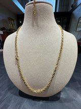 Massive Diamantierte Ankerkette in 14 Karat Gelbgold mit Verlängerungskette