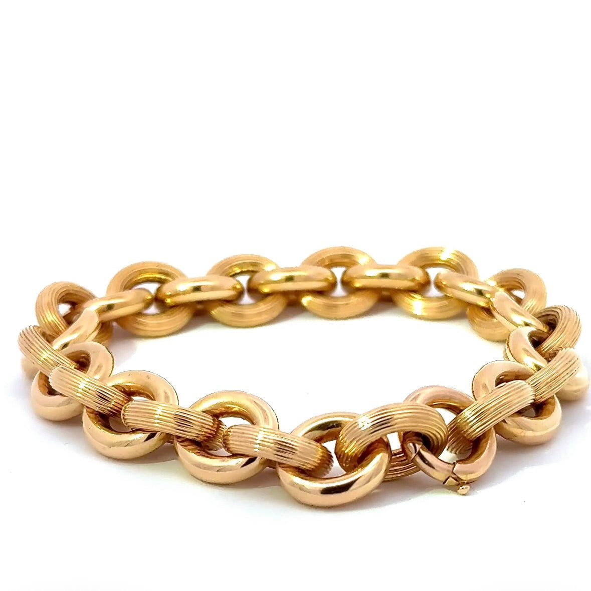 Fancy Heritage Chain Bracelet in 18 Karat (750) Yellow Gold