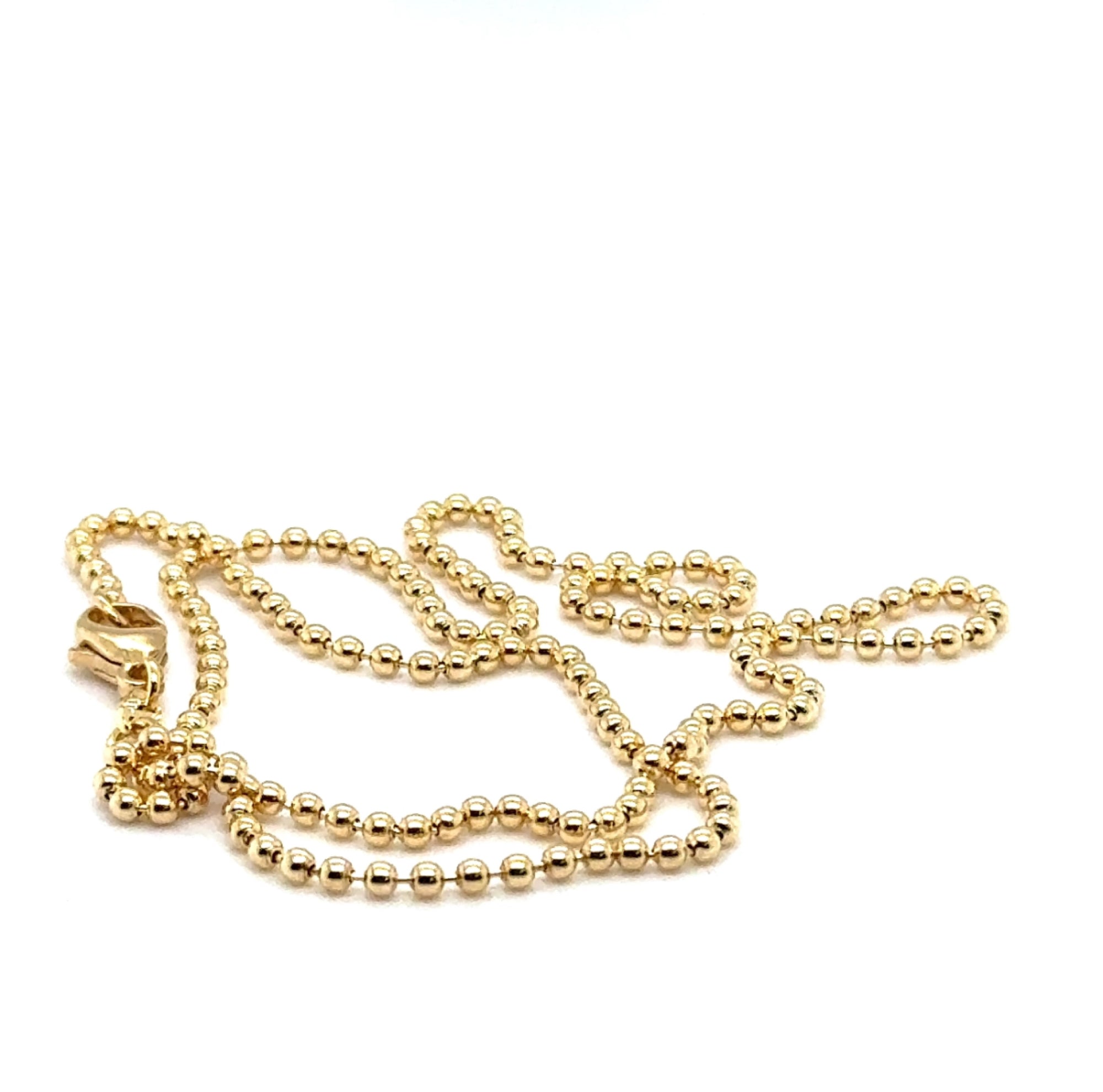 Edle Kugelkette in 14 Karat Gelbgold mit Karabiner