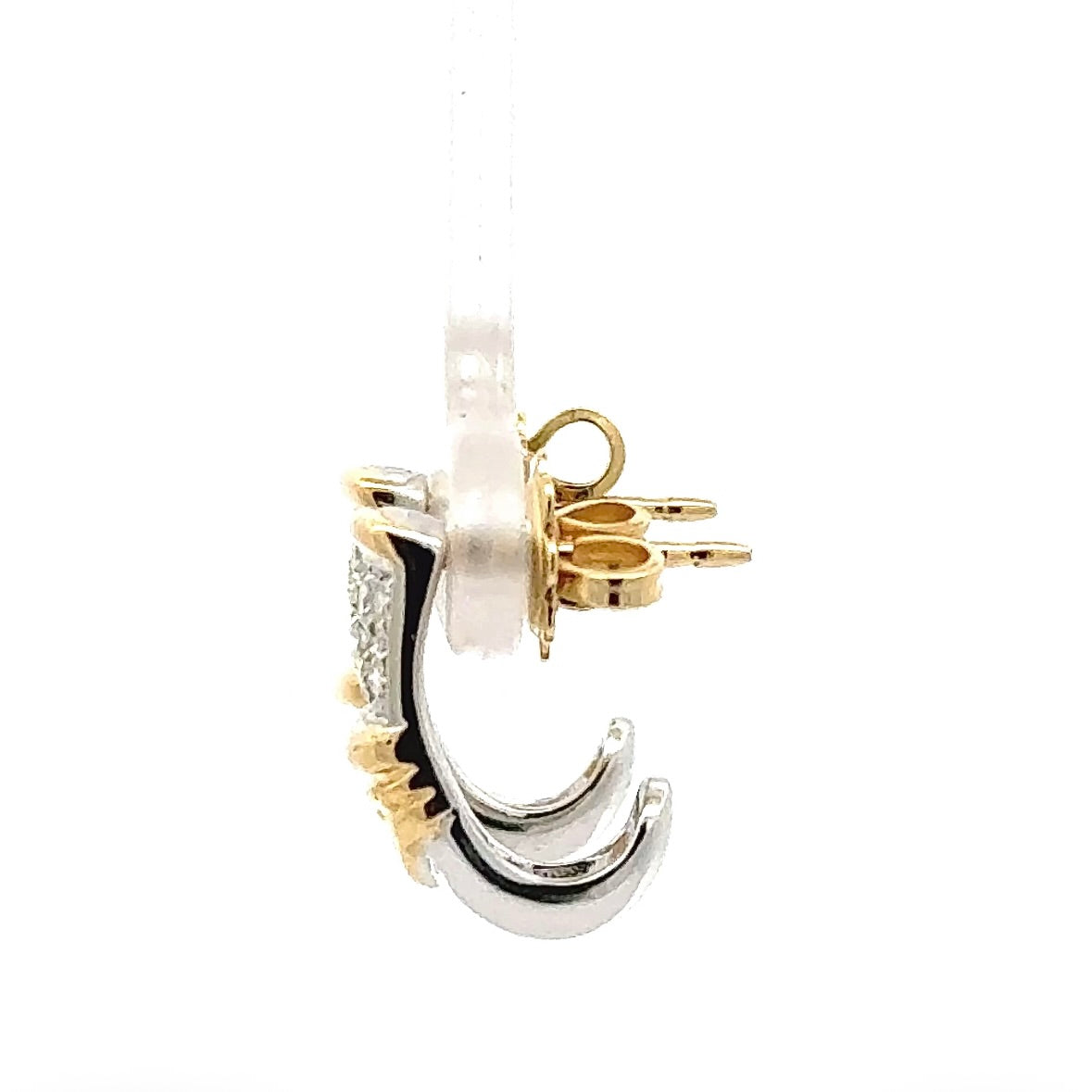 Fancy earrings in 18k yellow and white gold with brilliant-cut diamonds