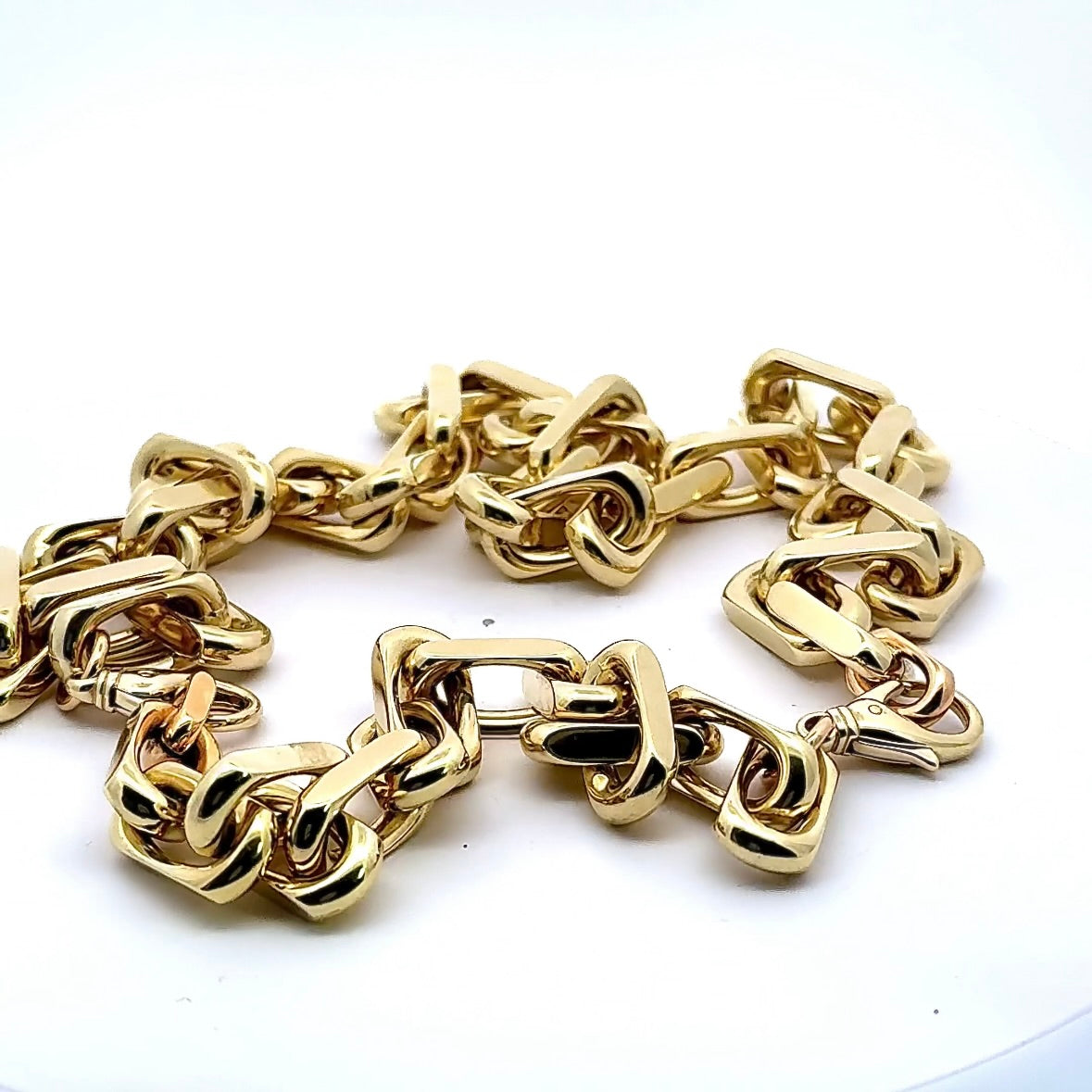 Diamantierte Ankerkette mit Armband in 14 Karat Gelbgold - über 500 Gramm Gold (PREIS AUF ANFRAGE)