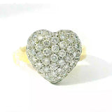Hochwertiger Herz-Ring in 18 Karat Gelb- & Weißgold mit Brillanten