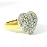 Hochwertiger Herz-Ring in 18 Karat Gelb- & Weißgold mit Brillanten
