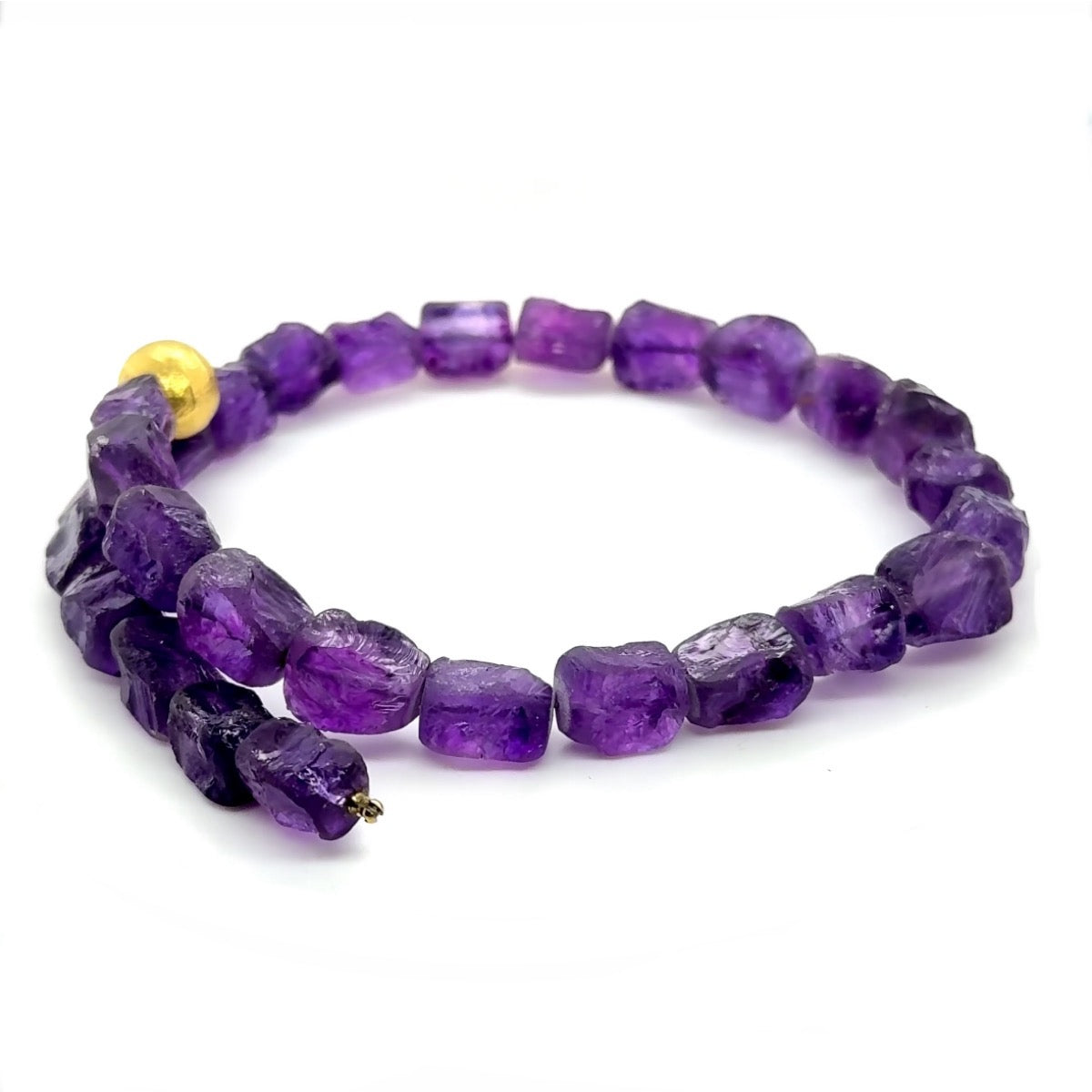 Fancy necklace made of fine amethysts with 18 carat gold clasp