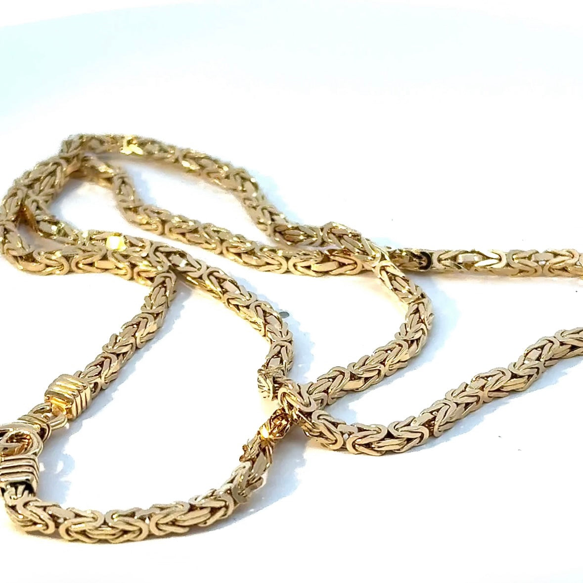 Massive Königskette in 14 Karat Gelbgold mit Karabiner