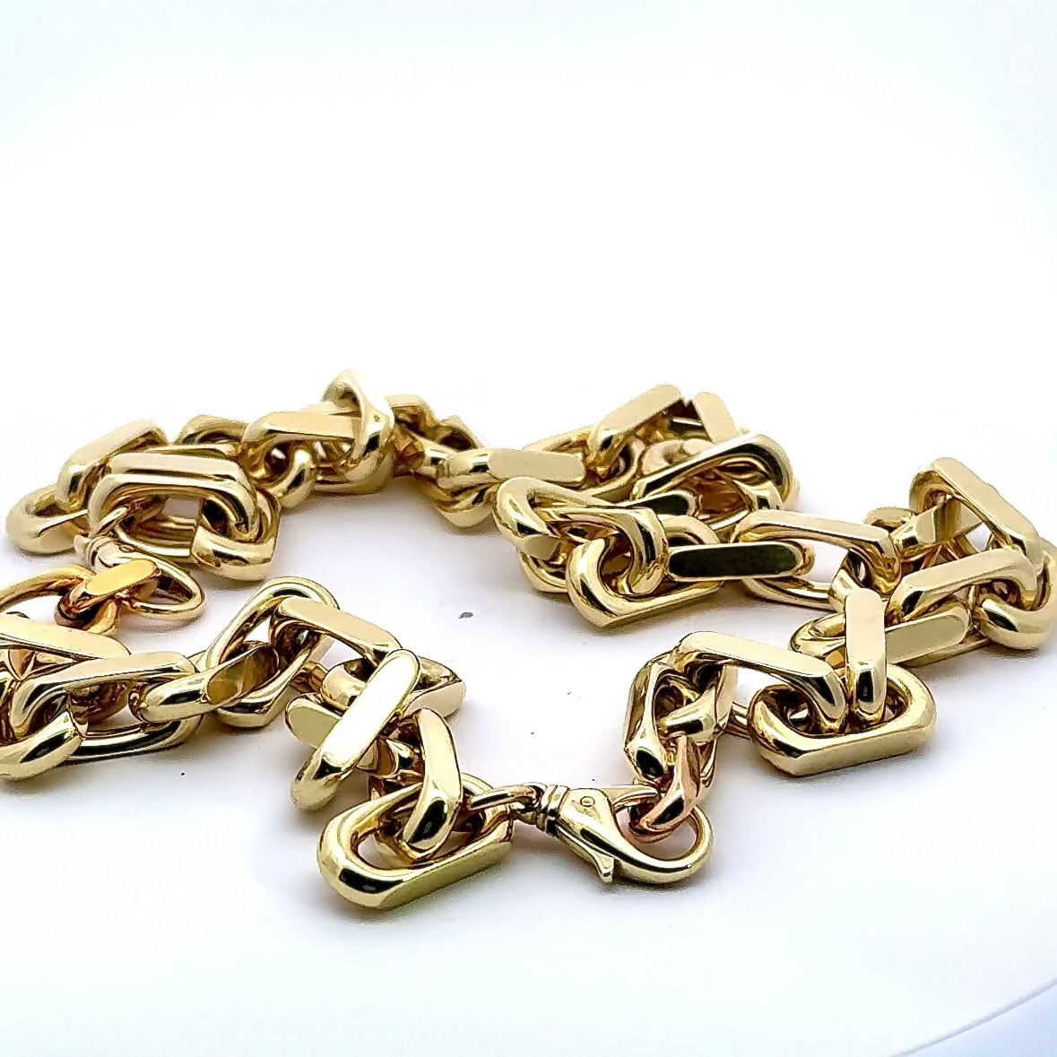 Diamantierte Ankerkette mit Armband in 14 Karat Gelbgold - über 500 Gramm Gold (PREIS AUF ANFRAGE)