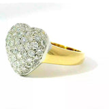 Hochwertiger Herz-Ring in 18 Karat Gelb- & Weißgold mit Brillanten