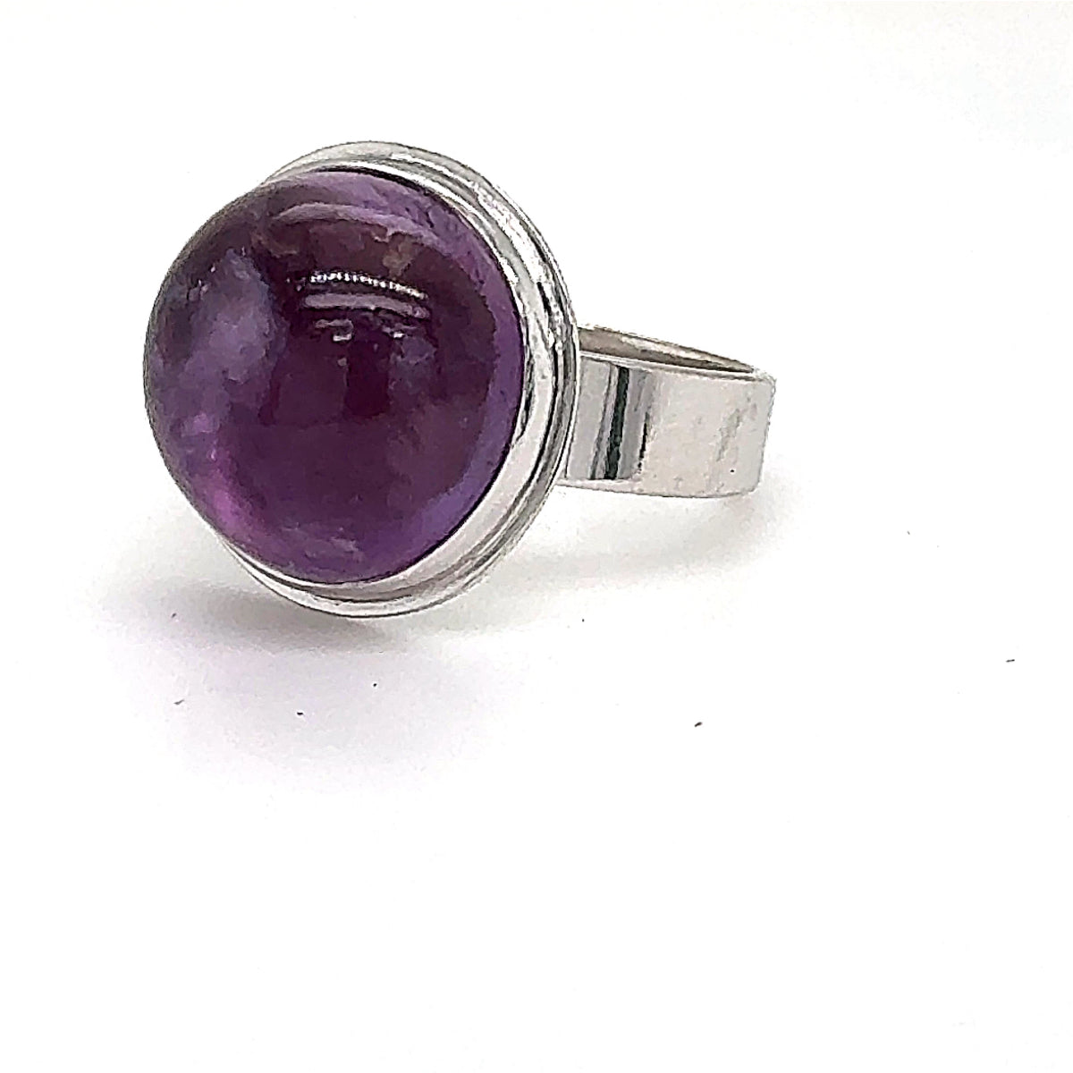Stilvoller Edelstein-Ring in 14 Karat (585) Weißgold mit Amethyst