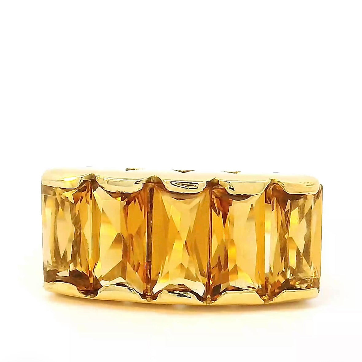 Leuchtender Ring in 18 Karat Gelbgold mit feinen Citrinen