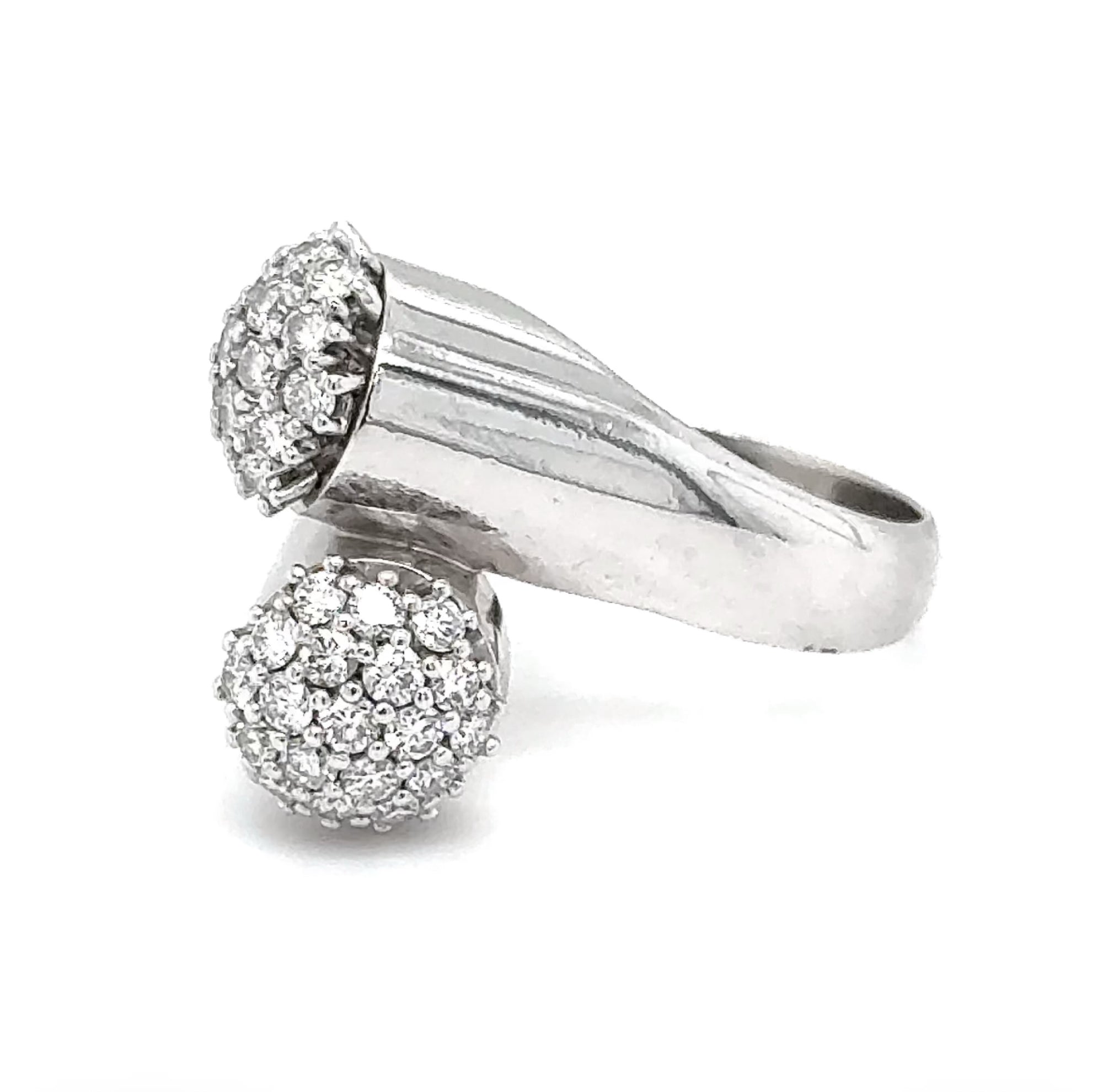 Zeitloser Toi et Moi Ring in 18 Karat Weißgold mit feinen Brillanten