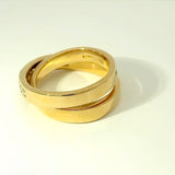 Moderner Design-Ring in 14 Karat Gelbgold mit feinen Brillanten