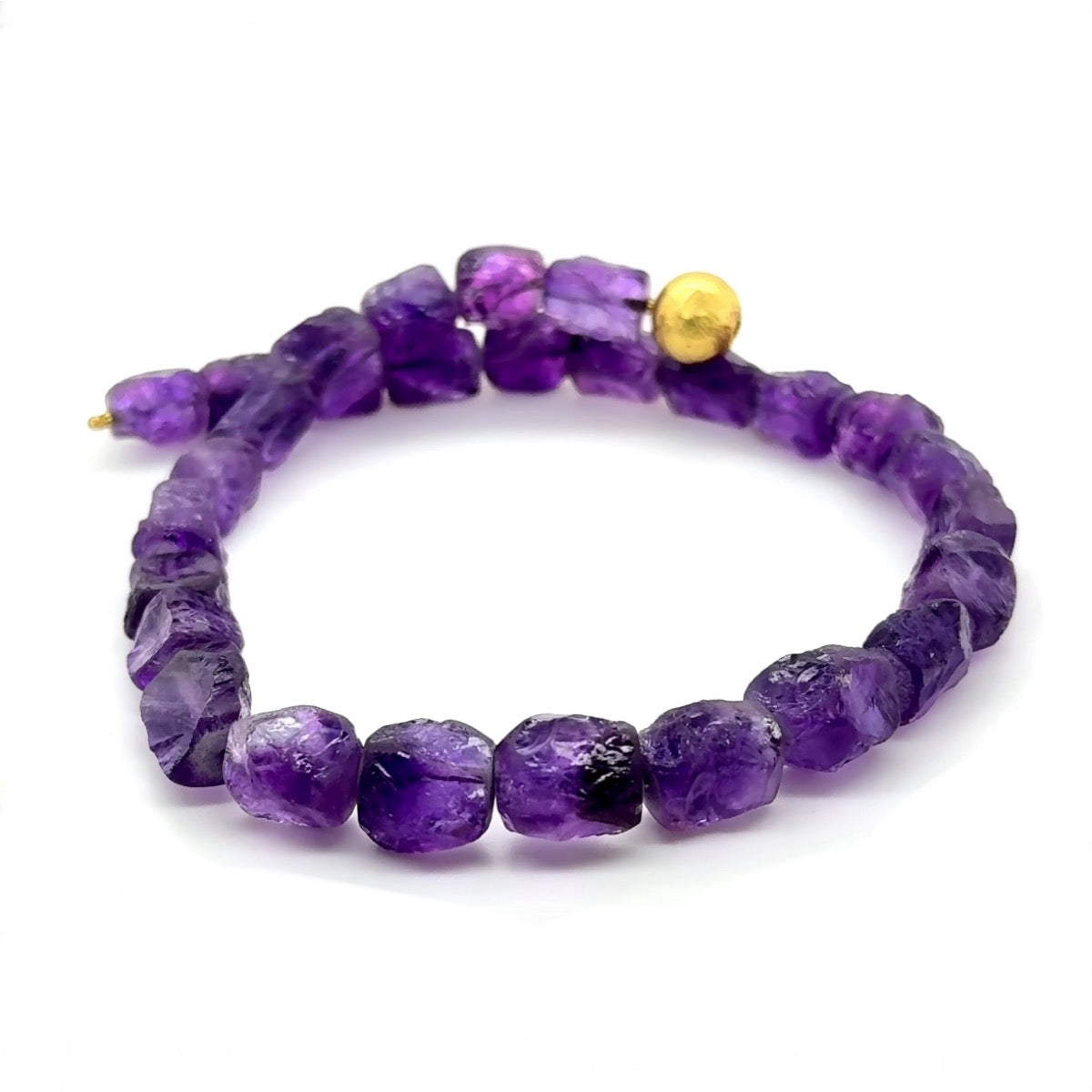Fancy necklace made of fine amethysts with 18 carat gold clasp