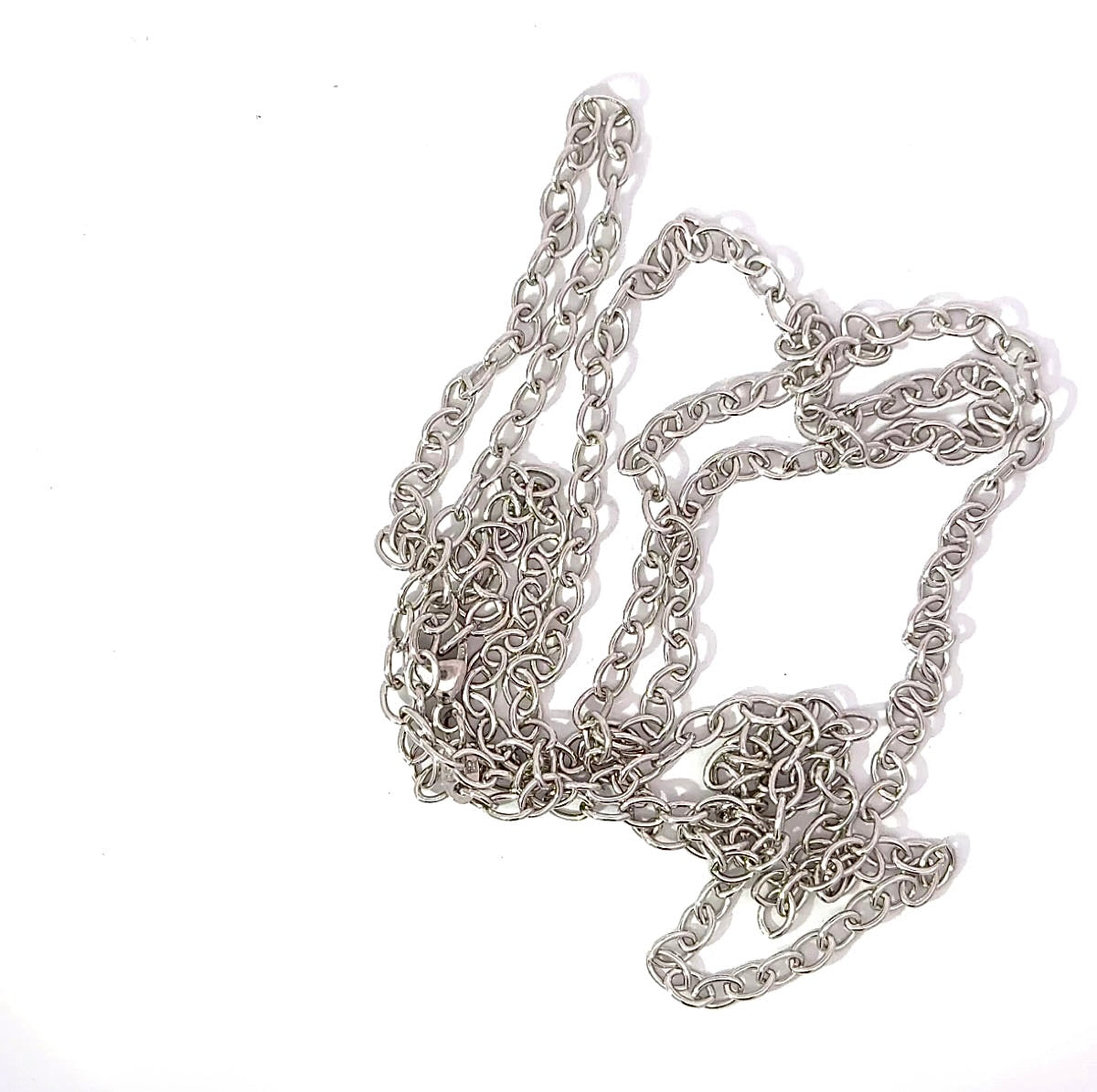Long anchor chain in 14k white gold with lobster clasp