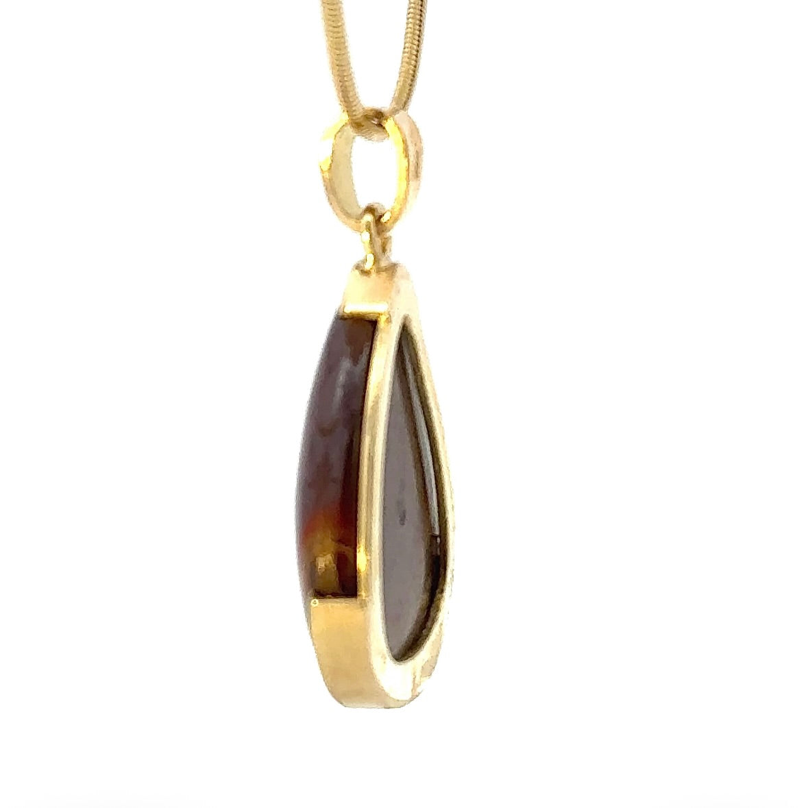 Eleganter Anhänger in 14 Karat Gelbgold mit australischem Boulderopal