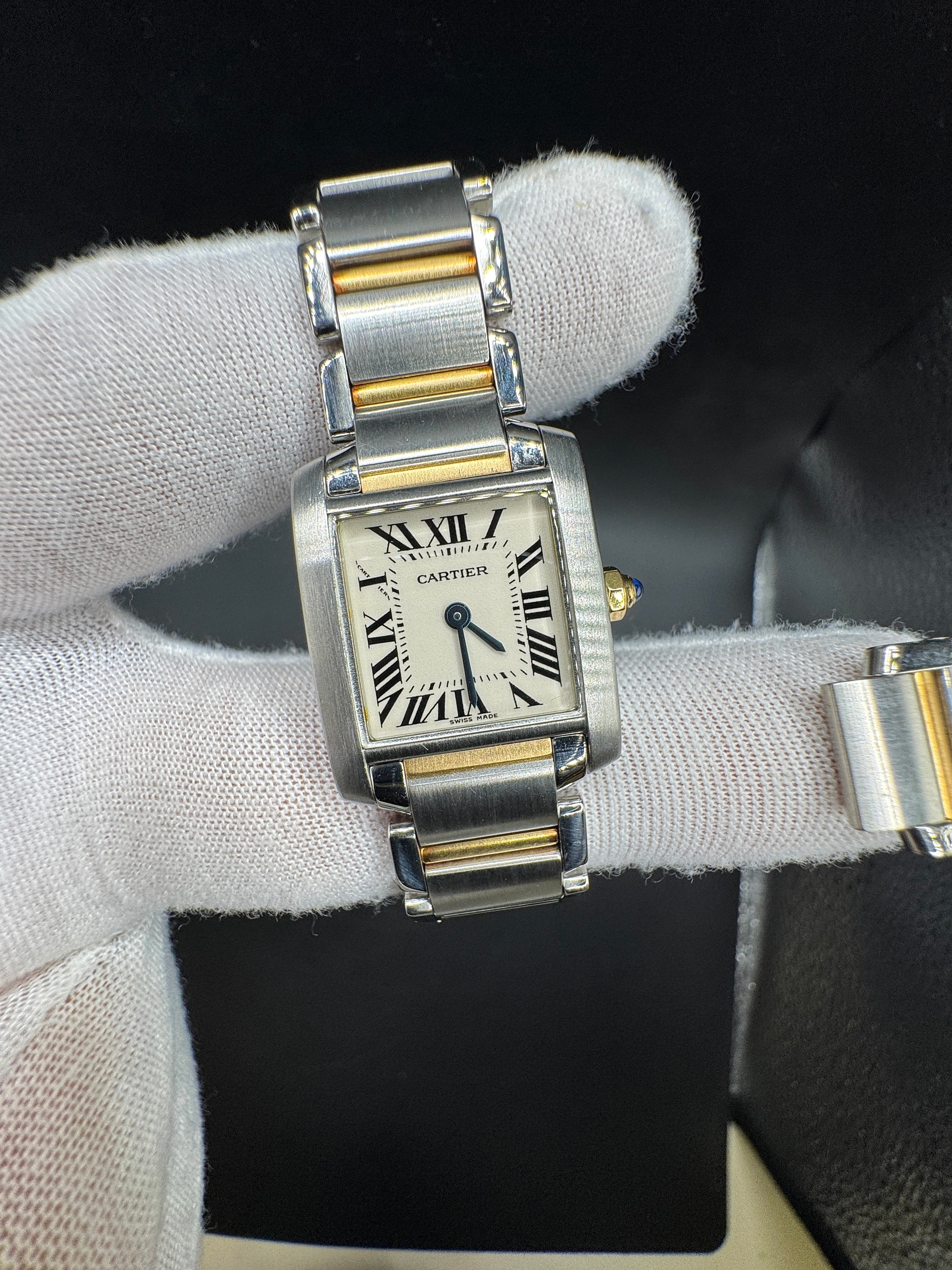 Cartier Tank Française Ref. 2384 Damenuhr in Gold/Stahl