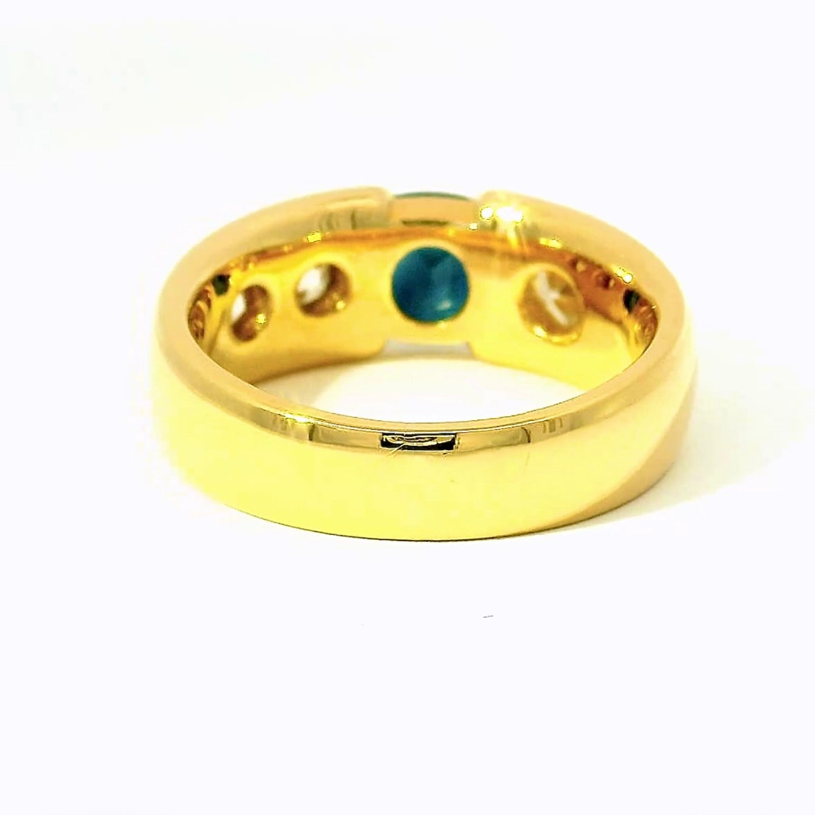 Hochwertiger Jaufmann Ring in 18 Karat Gelbgold mit Saphir & riesigen Diamanten