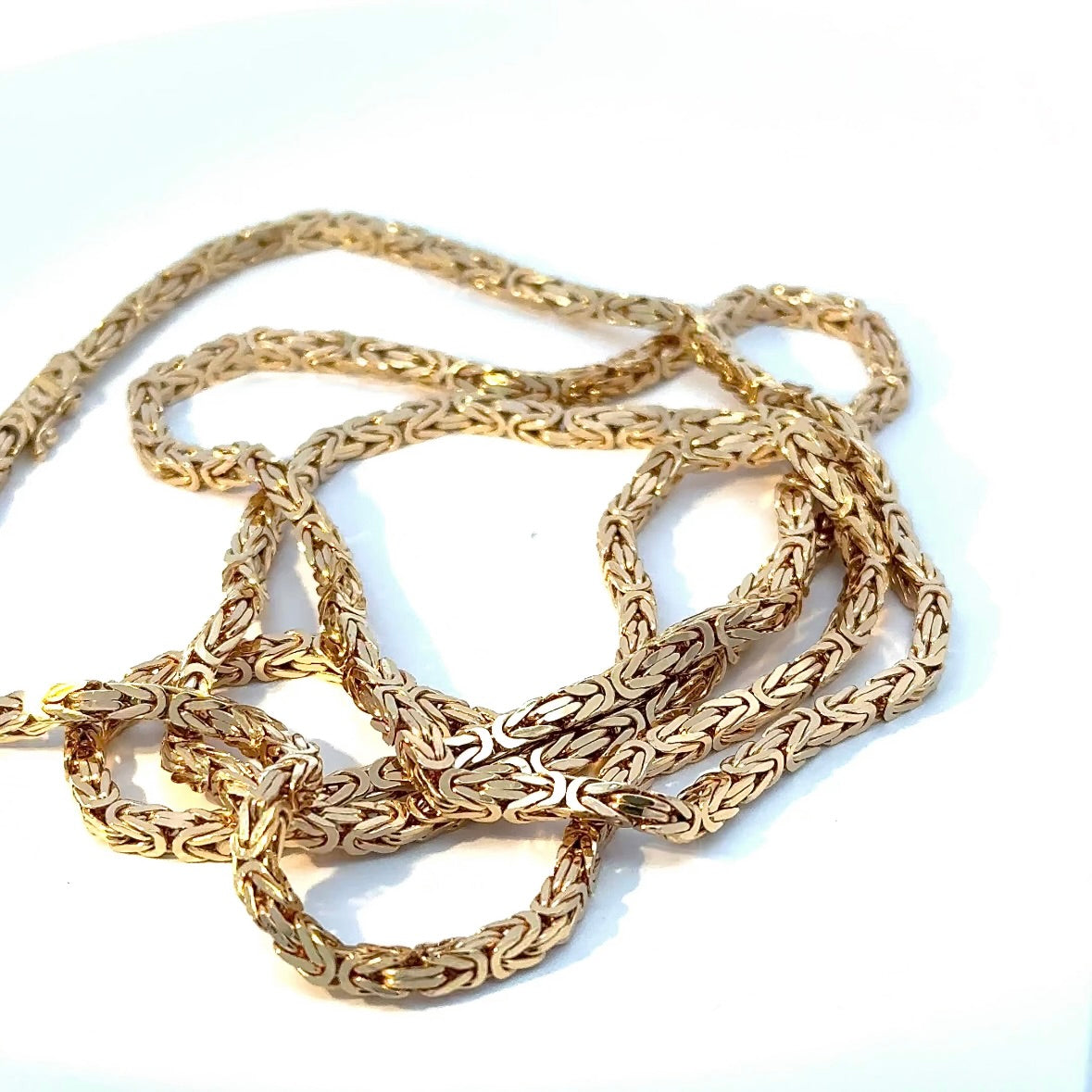 High-quality foxtail chain in 14k (585) yellow gold with box clasp