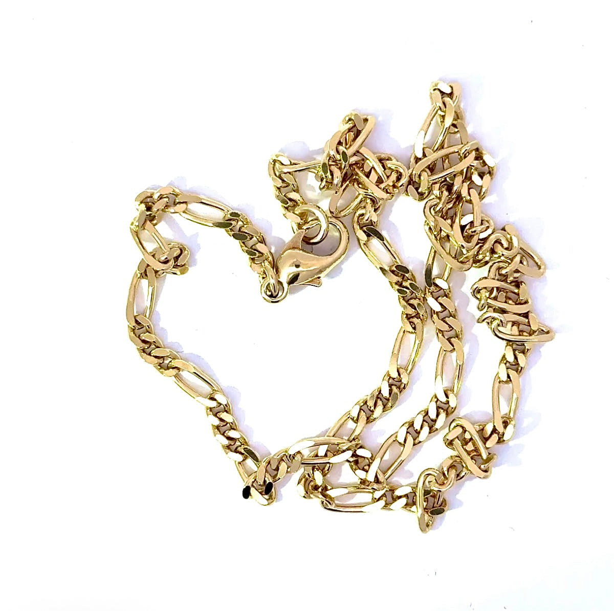 Luminous Figaro Panzer Chain in 18 Carat Yellow Gold with Carabiner Clasp