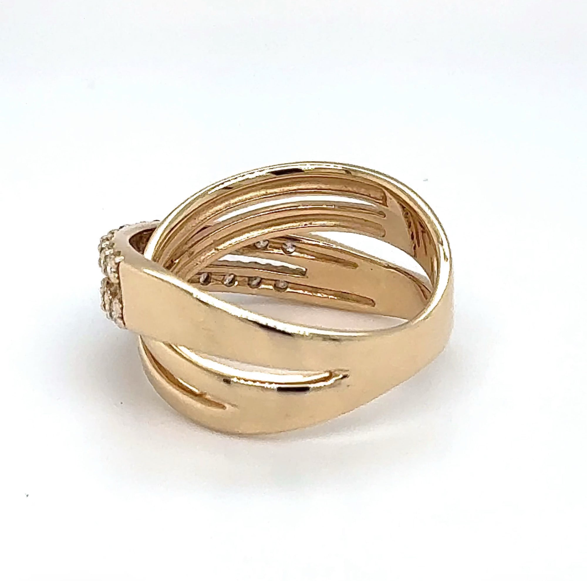 Moderner Moncara Ring in 14 Karat Gelbgold mit lupenreinen Brillanten
