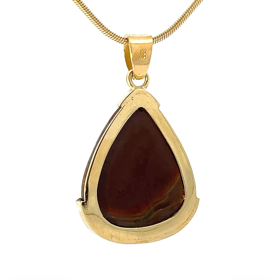 Eleganter Anhänger in 14 Karat Gelbgold mit australischem Boulderopal