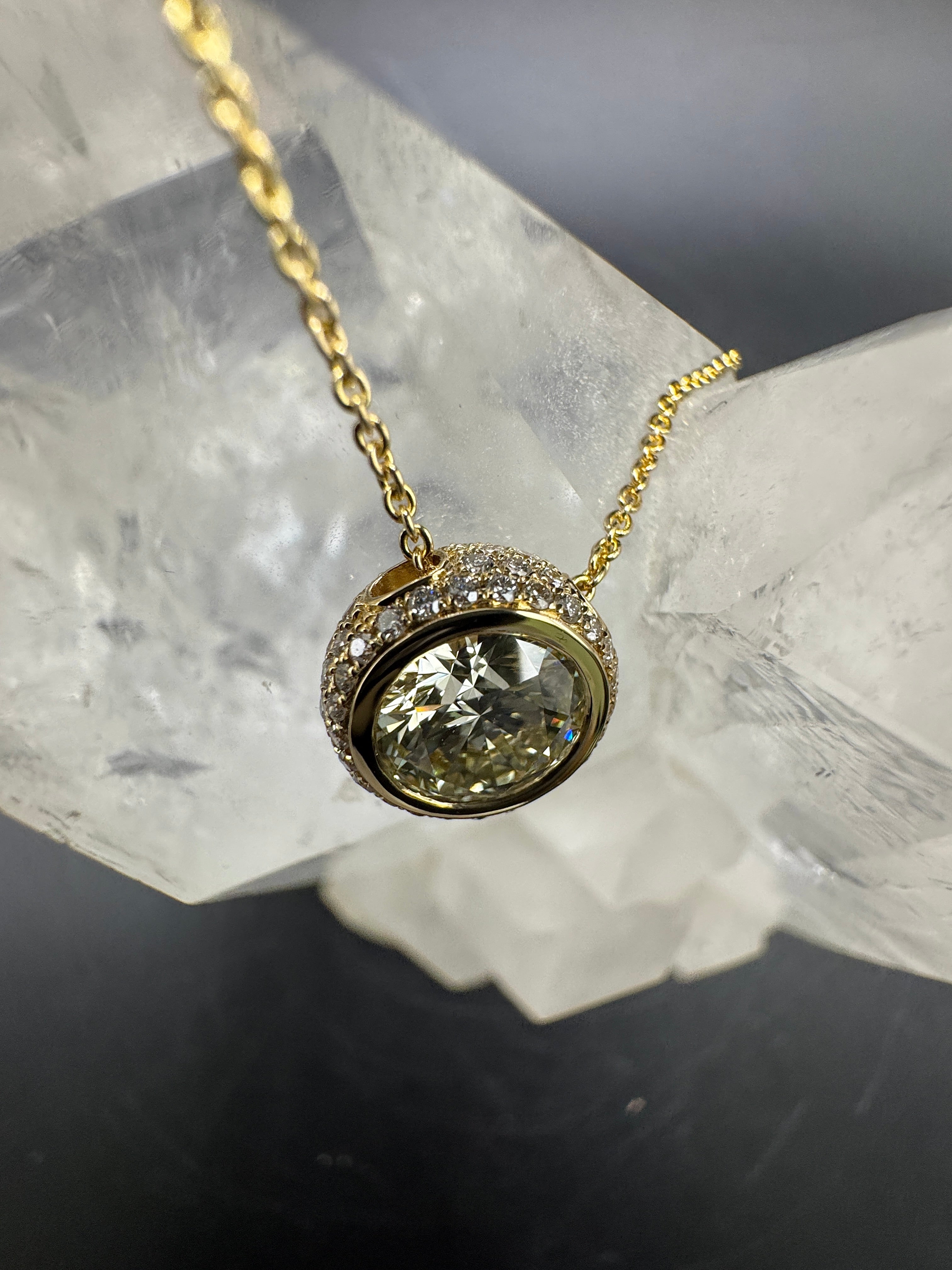 Solitaire pendant gold