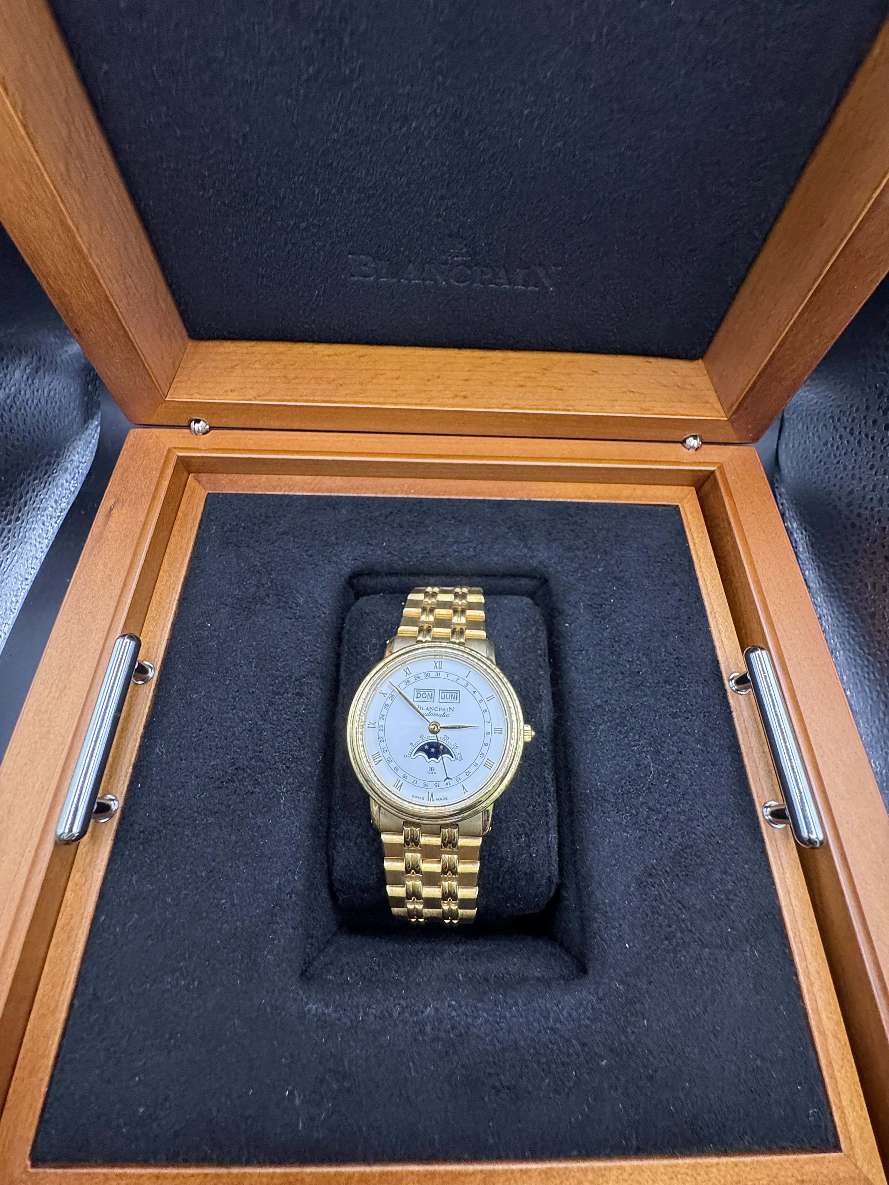 Blancpain Villeret Ref. 6595 in 18 Karat Gelbgold mit Mondphase