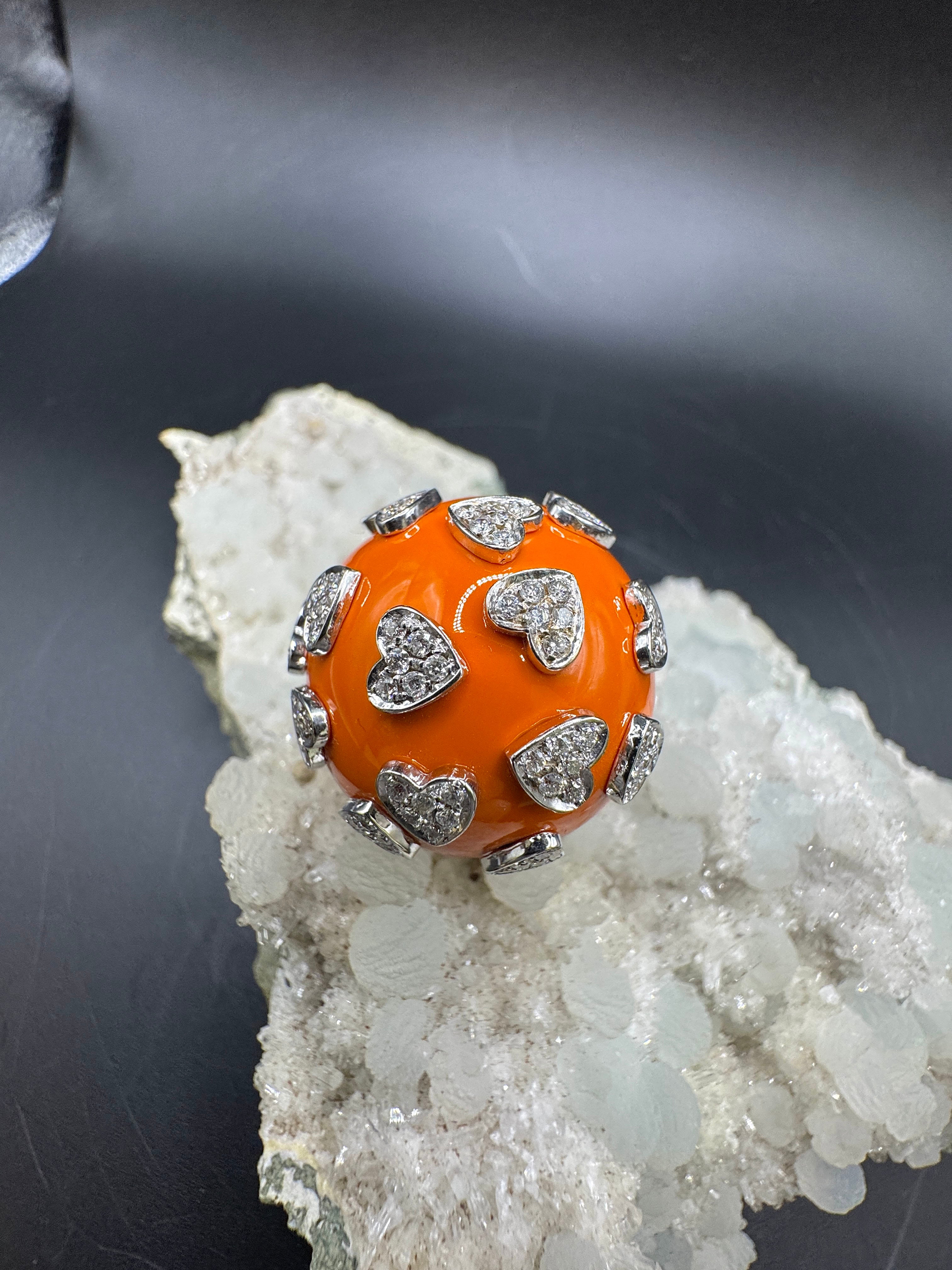 Riesiger Cocktailring in 18 Karat Gelb- & Weißgold mit Colorit & Brillanten